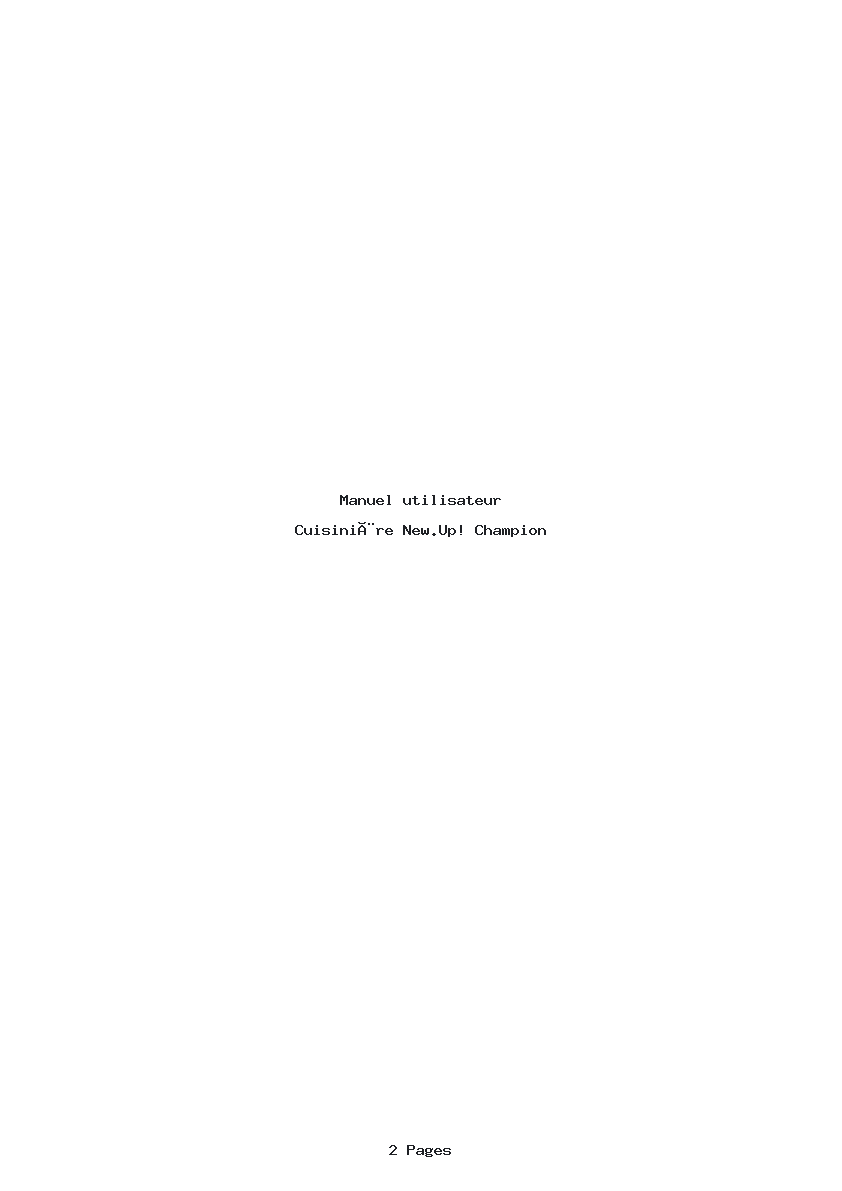 Page 1 de la notice Manuel utilisateur New.Up! Champion