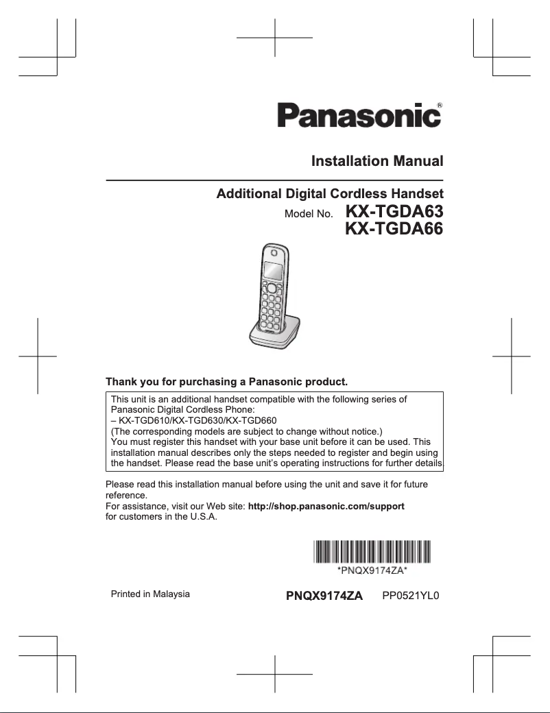 Página 1 del manual Manual de usuario Panasonic KX-TGDA66