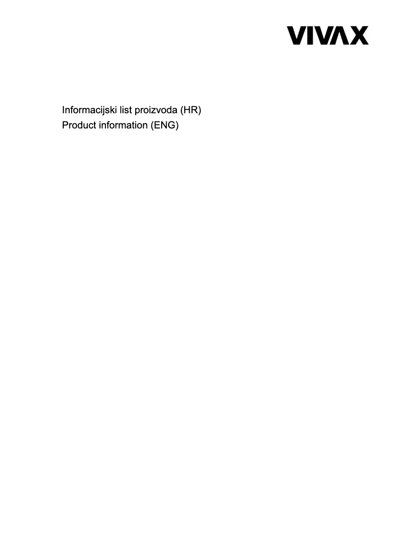 Page 1 de la notice Fiche technique Vivax DWB-451052B