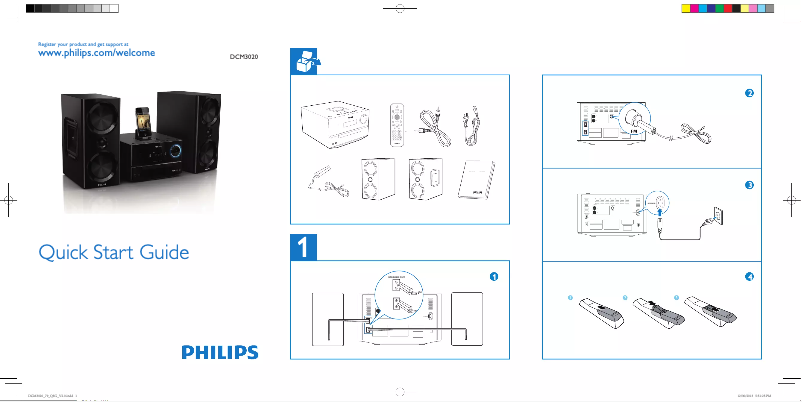Page n°1 - Guide de démarrage rapide Philips DCM3020