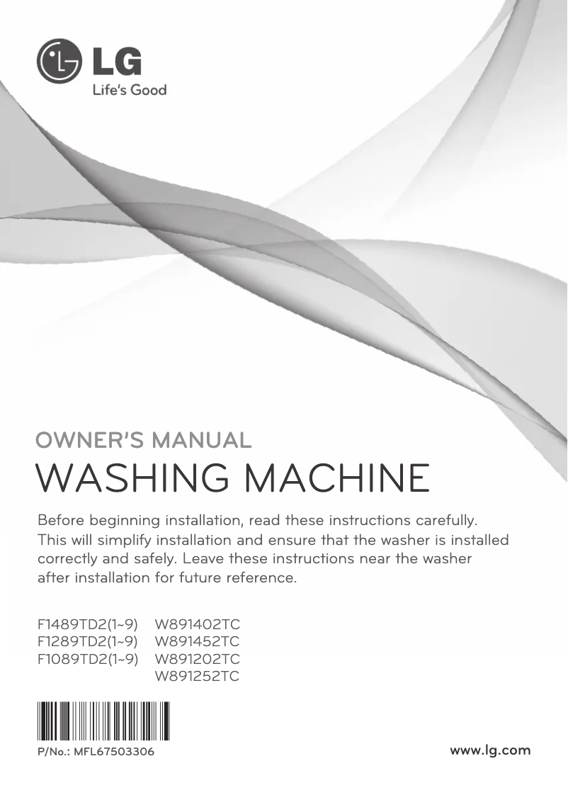 Page 1 de la notice Manuel utilisateur LG F1489TD2