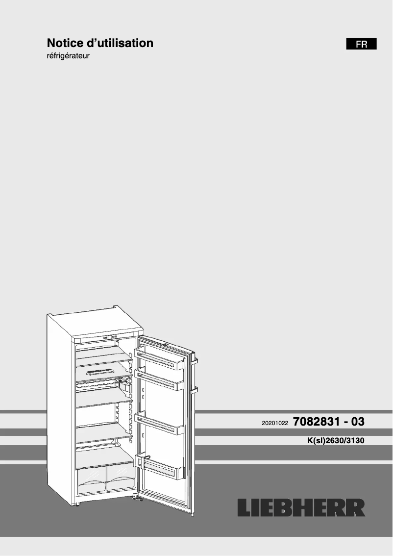 Page 1 de la notice Manuel utilisateur Liebherr K 3130 Comfort