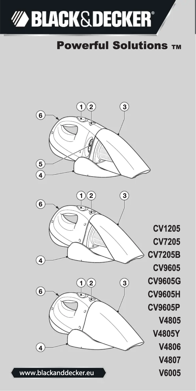 Page 1 de la notice Manuel utilisateur Black & Decker V4807
