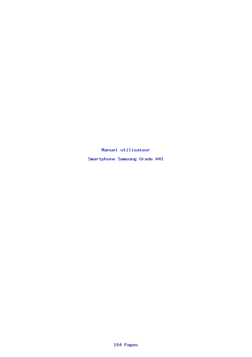 Page 1 de la notice Manuel utilisateur Samsung Grade A41