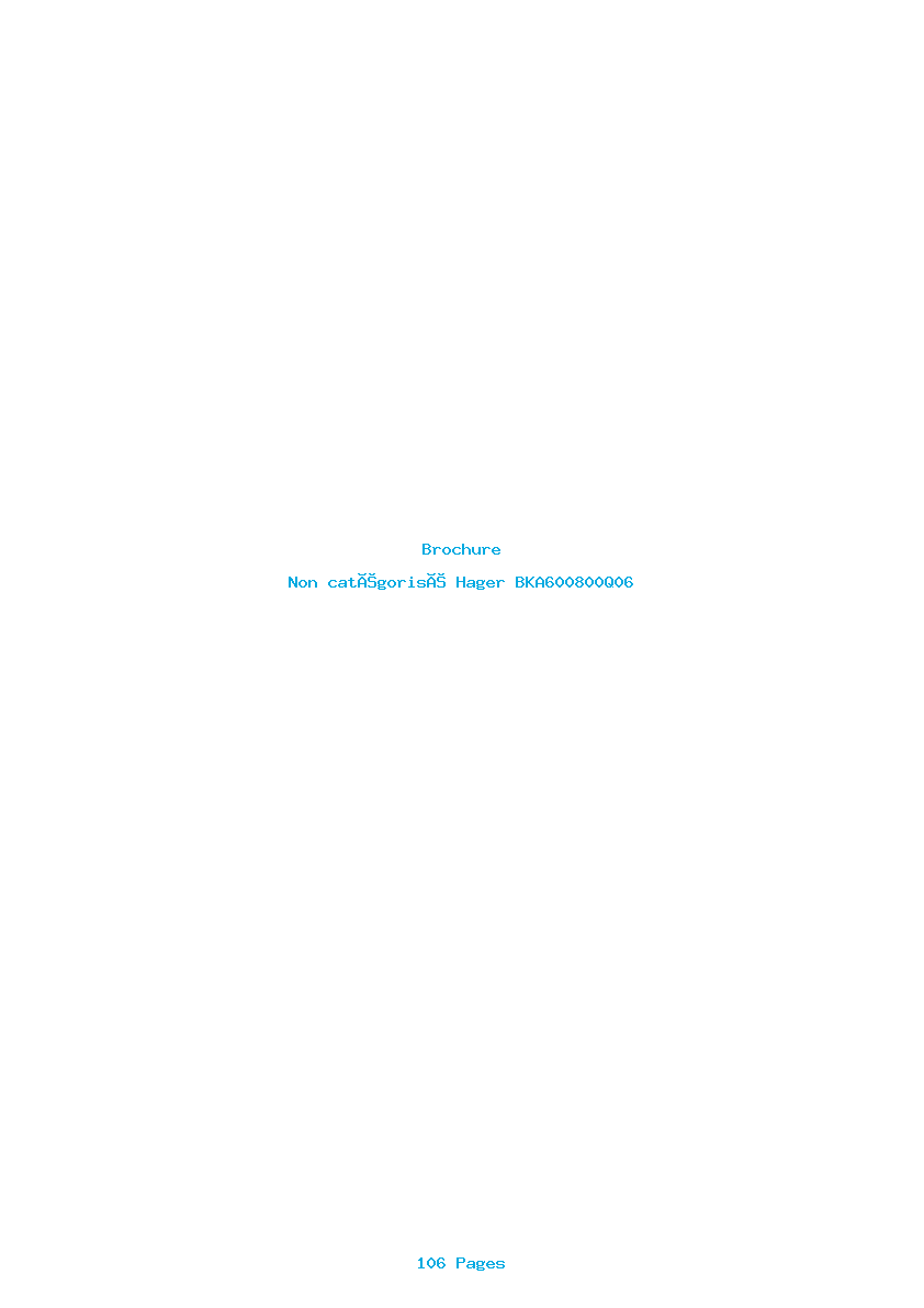 Page 1 de la notice Brochure Hager BKA600800Q06