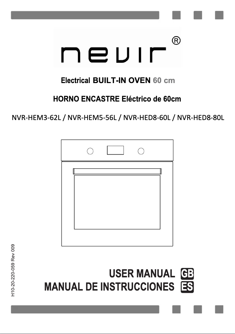 Page 1 de la notice Manuel utilisateur Nevir NVR-HED8-80L