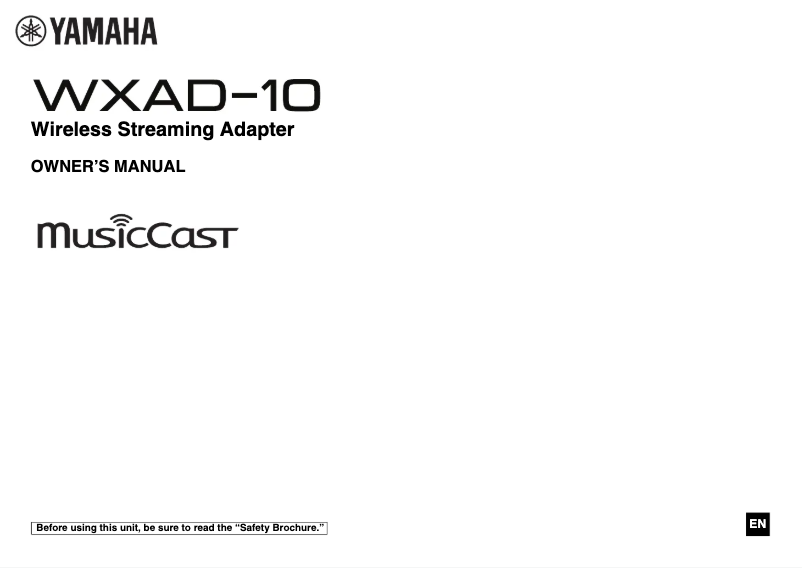 Page 1 de la notice Manuel utilisateur Yamaha WXAD-10