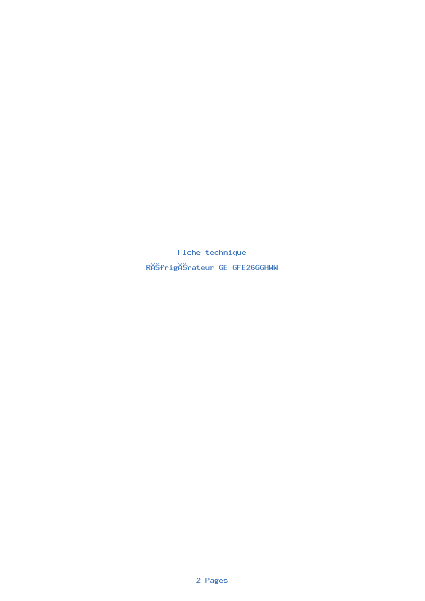 Image de la première page du manuel de l'appareil GFE26GGHWW