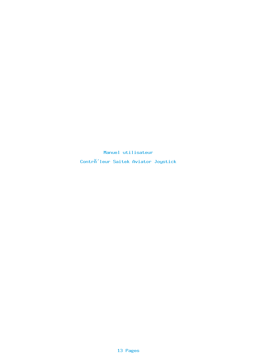 Page 1 de la notice Manuel utilisateur Saitek Aviator Joystick