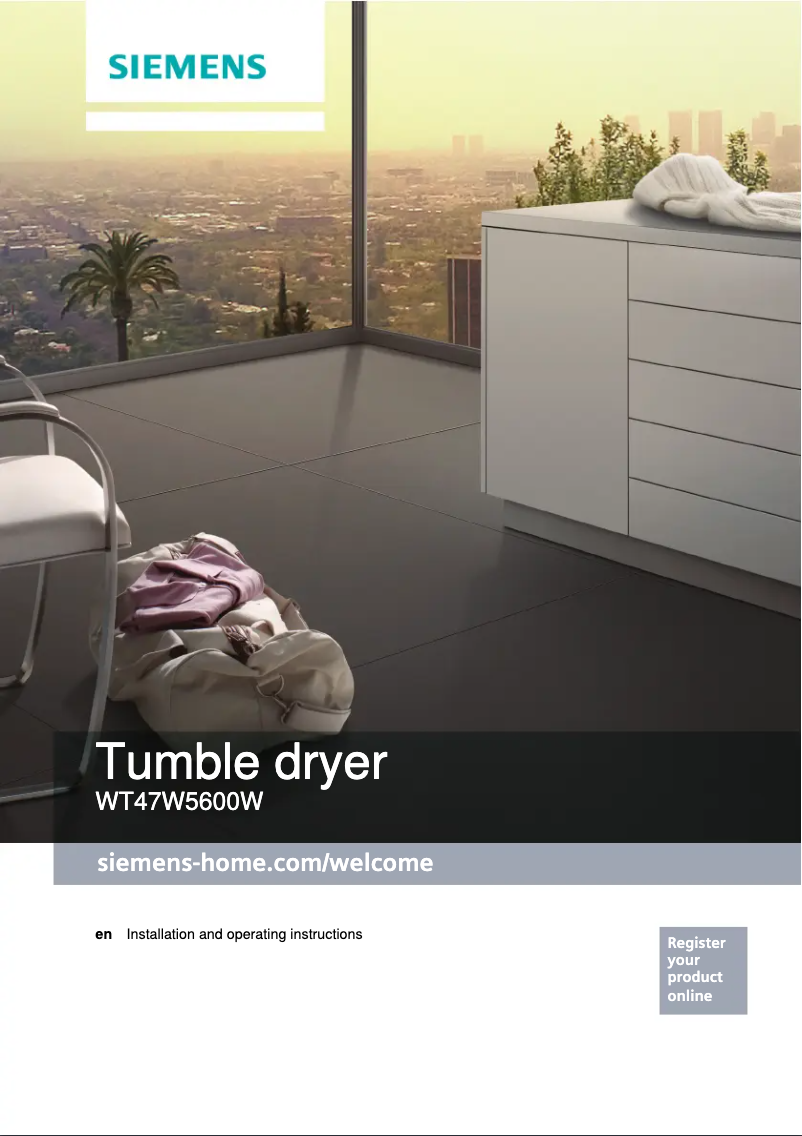 Page 1 de la notice Manuel utilisateur Siemens WT47W5600W