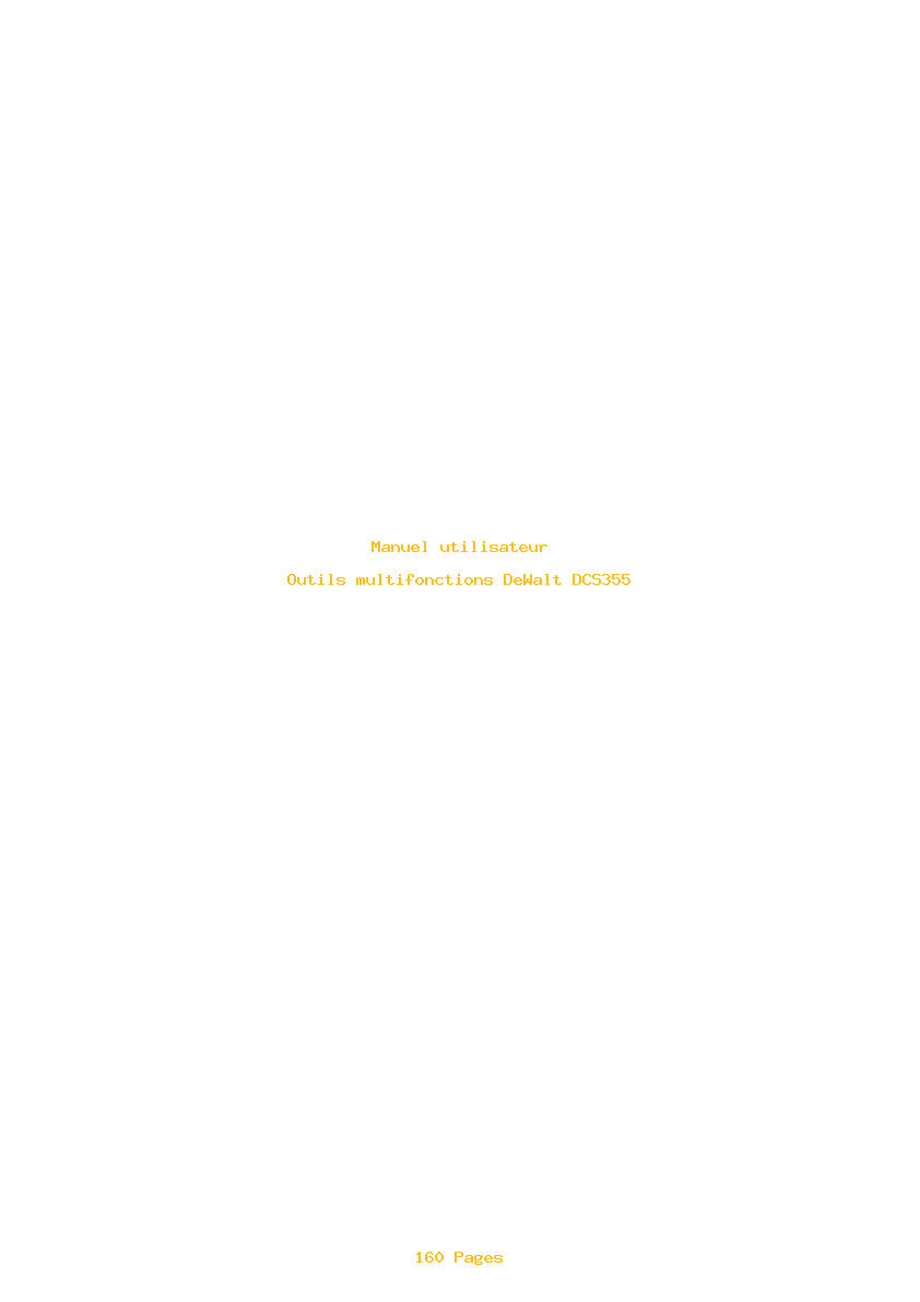 Page 1 de la notice Manuel utilisateur DeWalt DCS355
