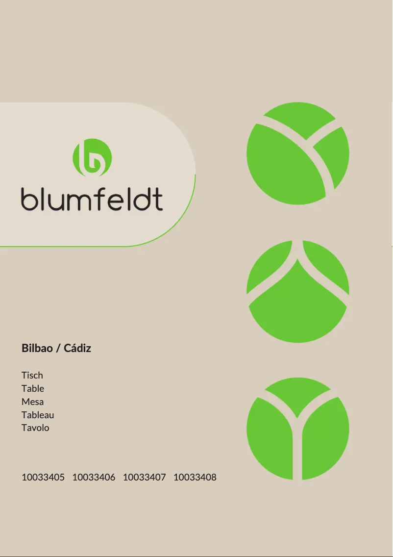 Page 1 of the manual User Manual Blumfeldt Cádiz