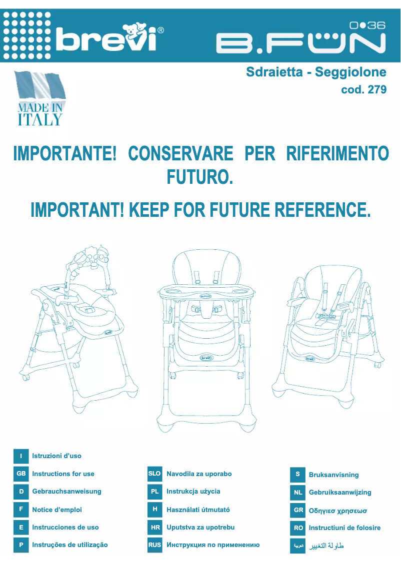 Page 1 de la notice Manuel utilisateur Brevi B.FUN