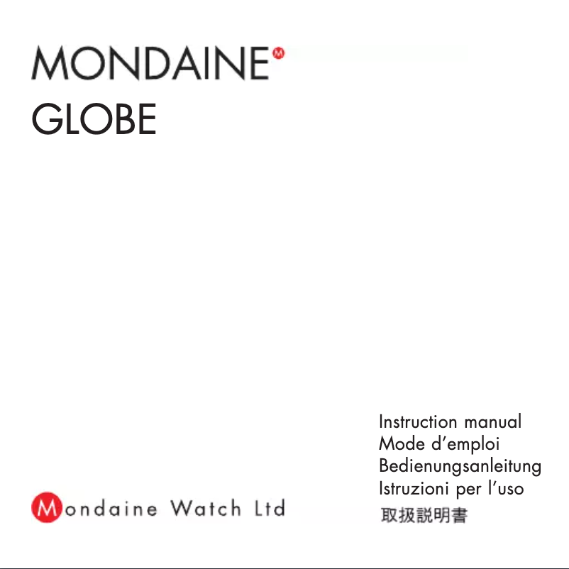 Page 1 of the manual User Manual Mondaine Globe GGM.D036
