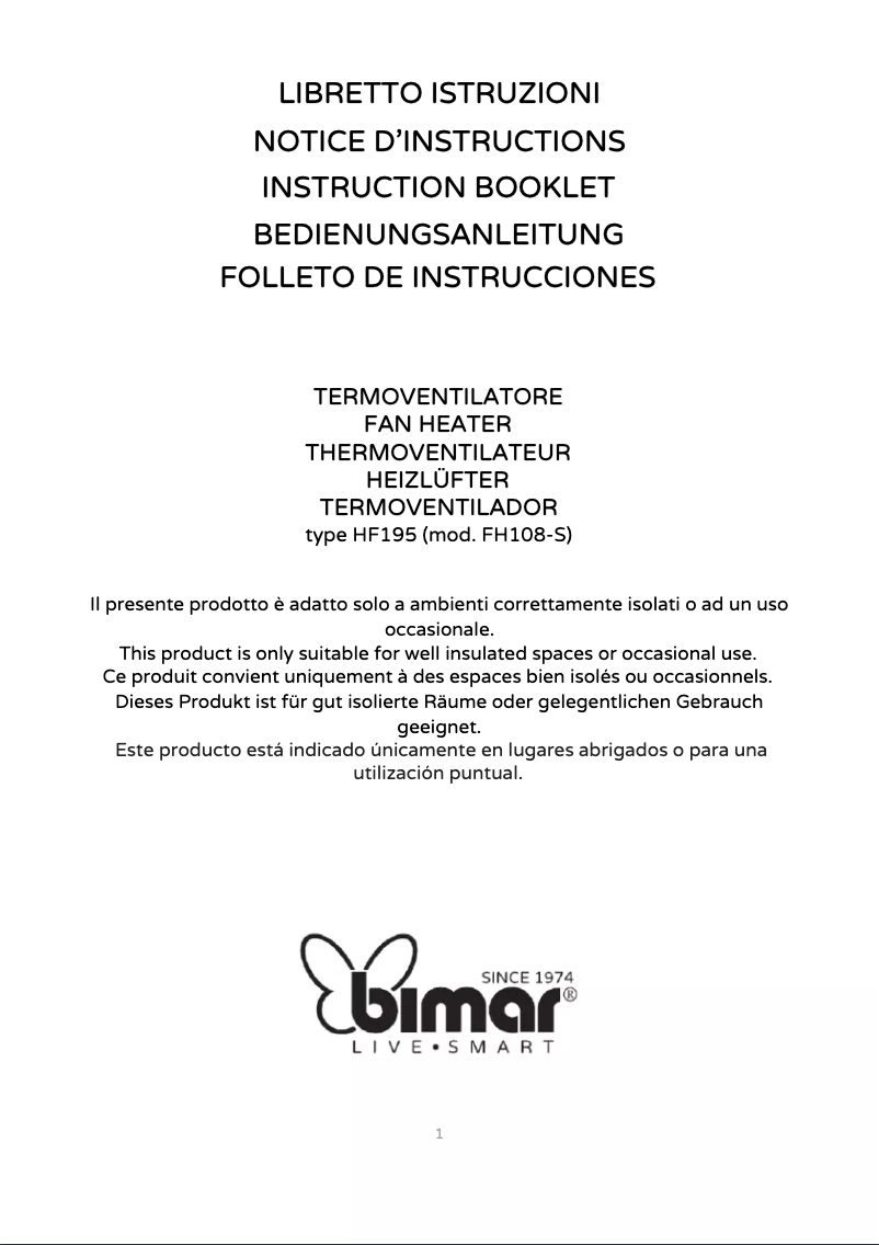 Page 1 de la notice Manuel utilisateur Bimar HF195