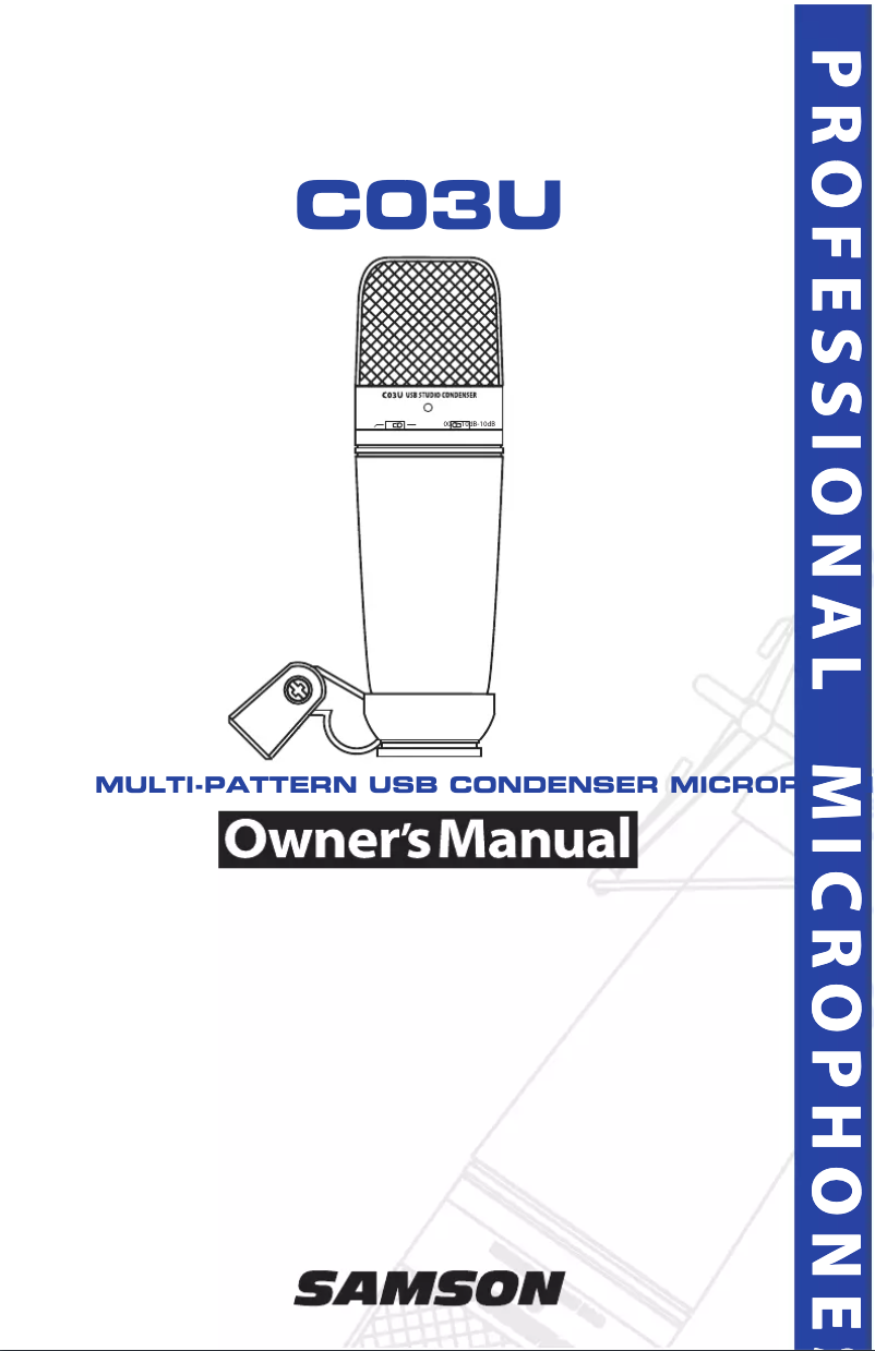 Page 1 de la notice Manuel utilisateur Samson C03U
