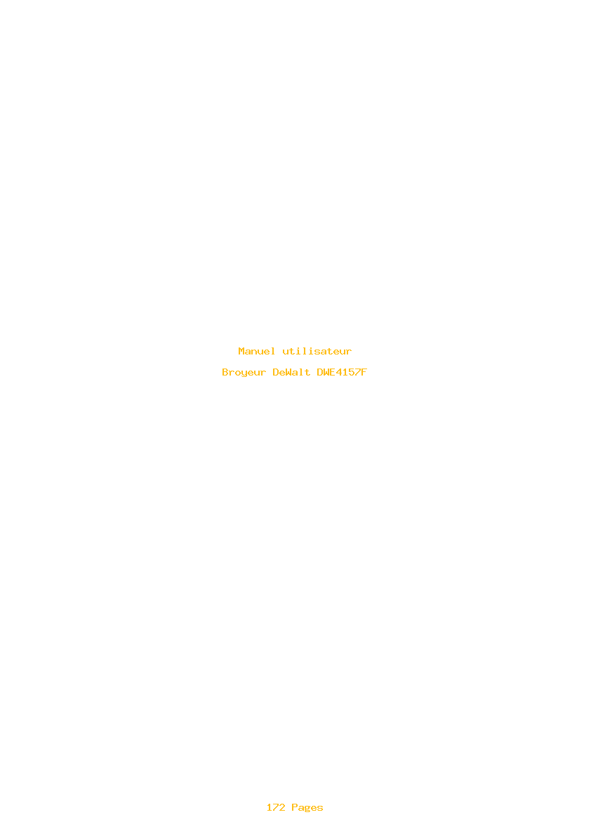 Page 1 de la notice Manuel utilisateur DeWalt DWE4157F
