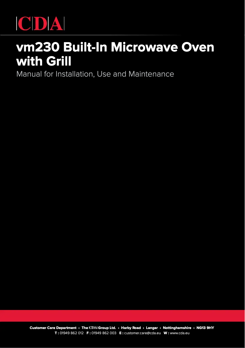 Página 1 del manual Manual de usuario CDA VM230