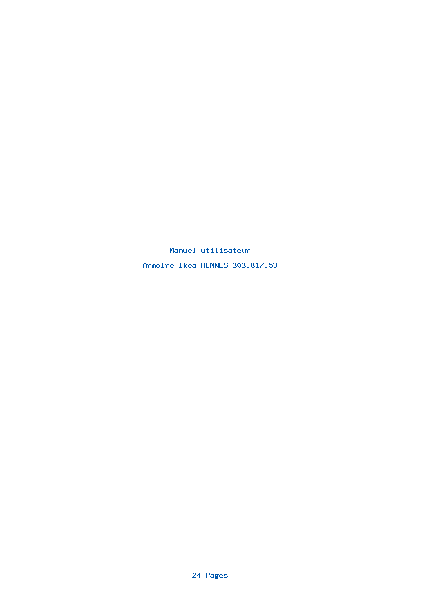 Page 1 de la notice Manuel utilisateur Ikea HEMNES 303.817.53