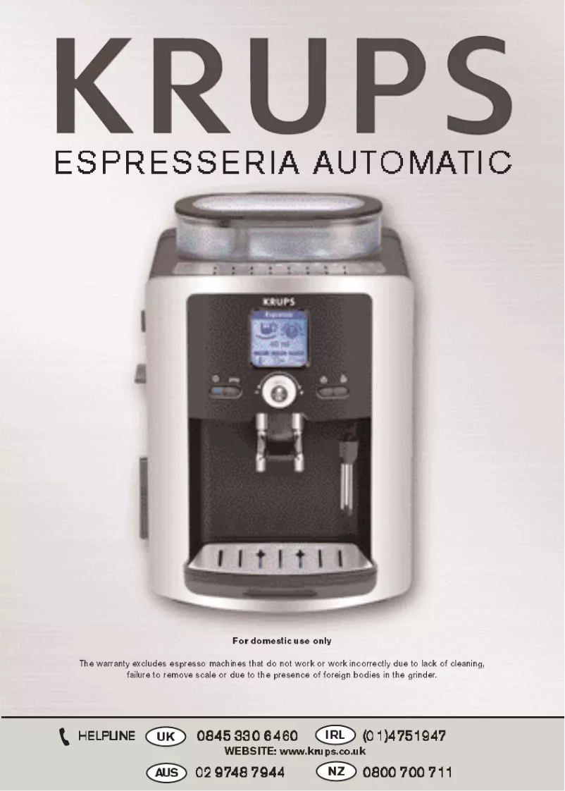 Página 1 del manual Manual de usuario Krups Espresseria Automatic XP7240