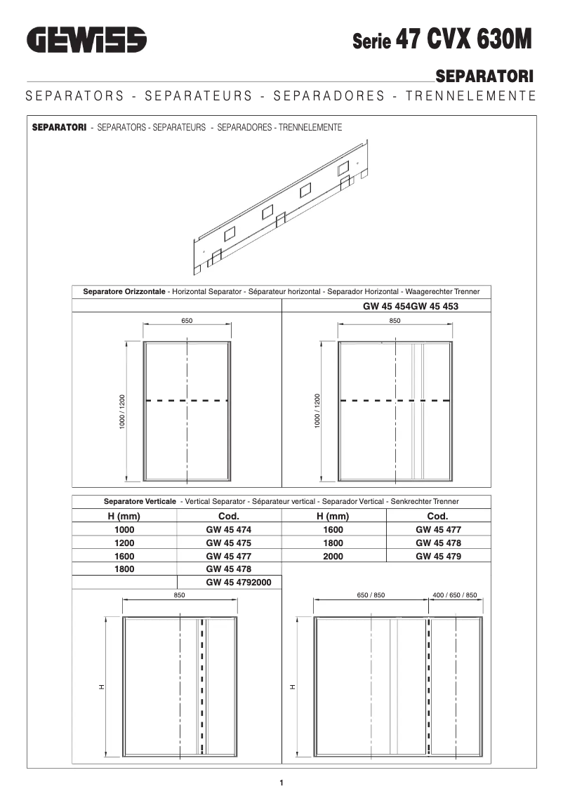 Page 1 de la notice Manuel utilisateur Gewiss GW45453