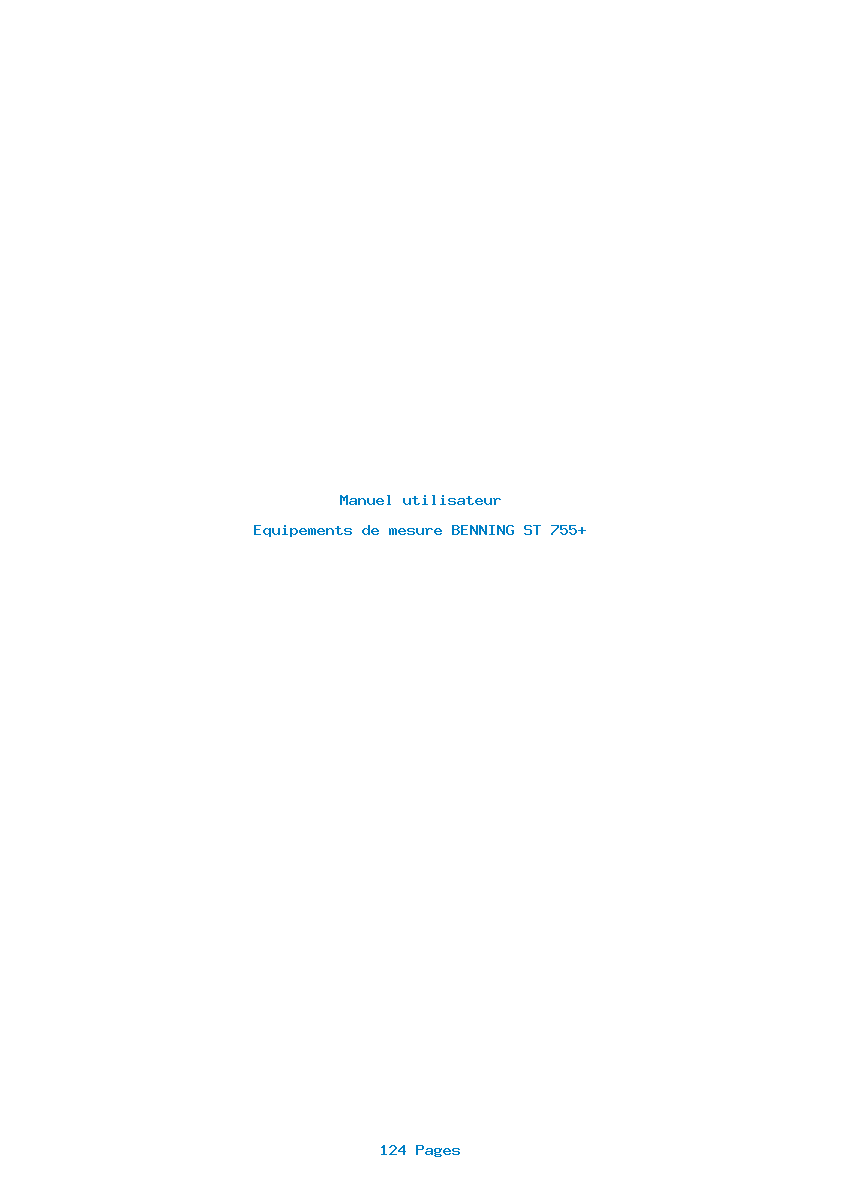 Page 1 de la notice Manuel utilisateur BENNING ST 755+