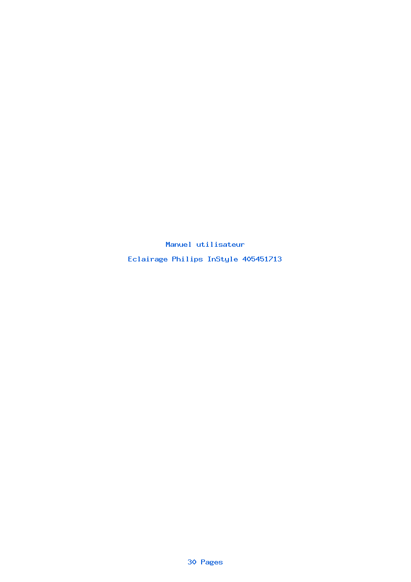 Page 1 de la notice Manuel utilisateur Philips InStyle 405451713