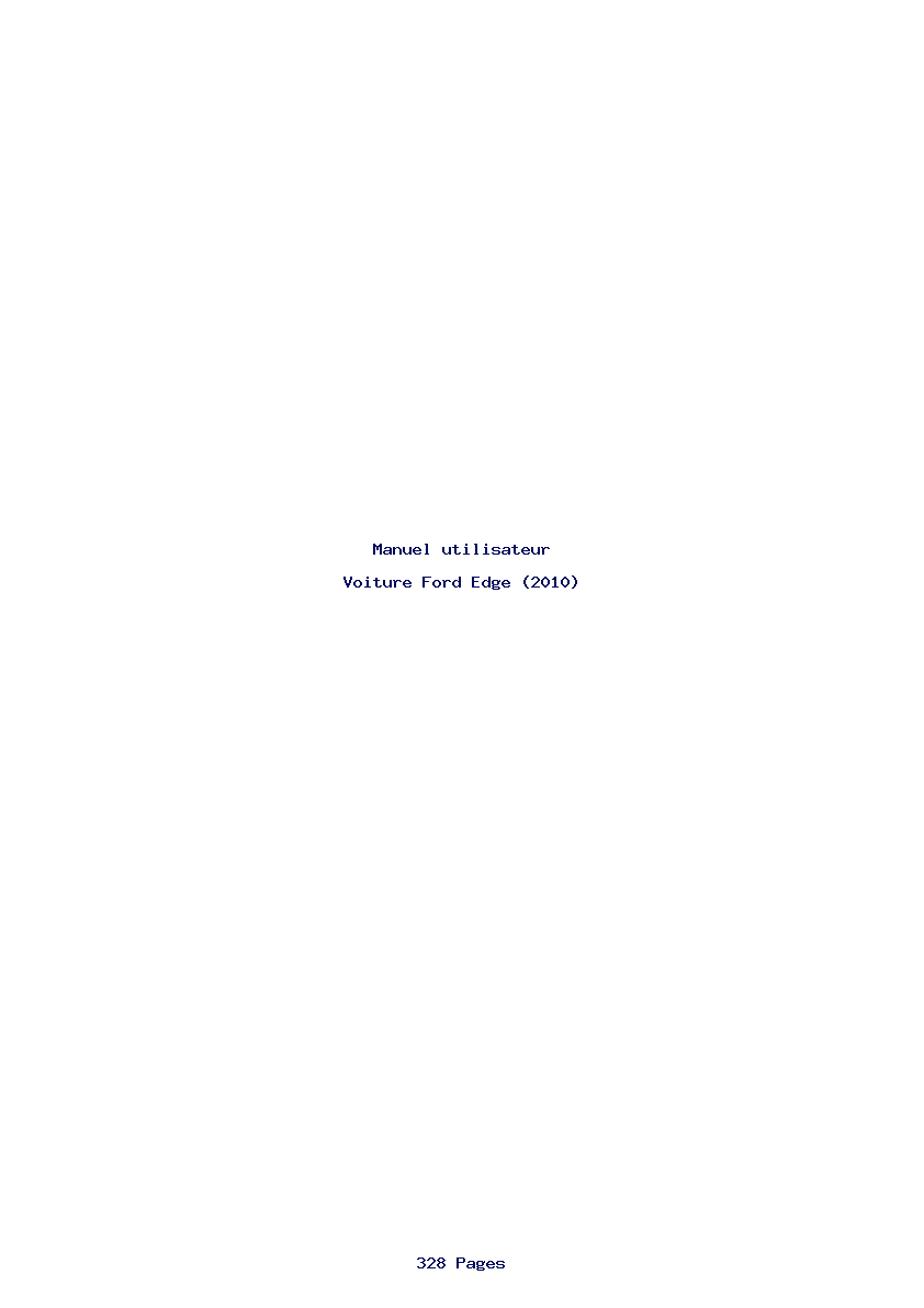 Page 1 de la notice Manuel utilisateur Ford Edge (2010)