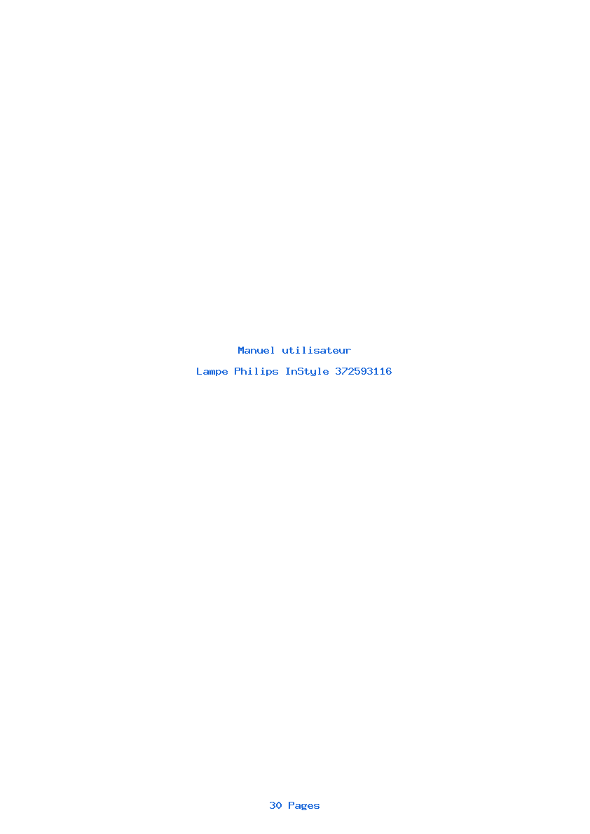 Page 1 de la notice Manuel utilisateur Philips InStyle 372593116