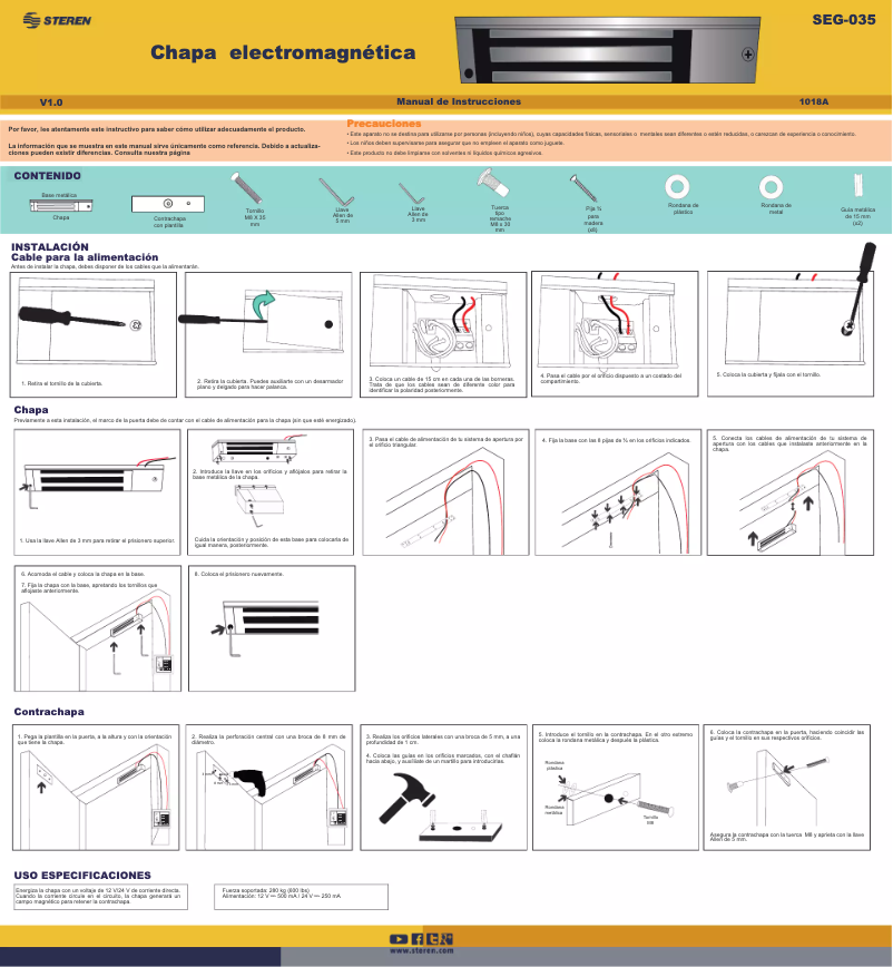 Page 1 of the manual User Manual Steren SEG-035