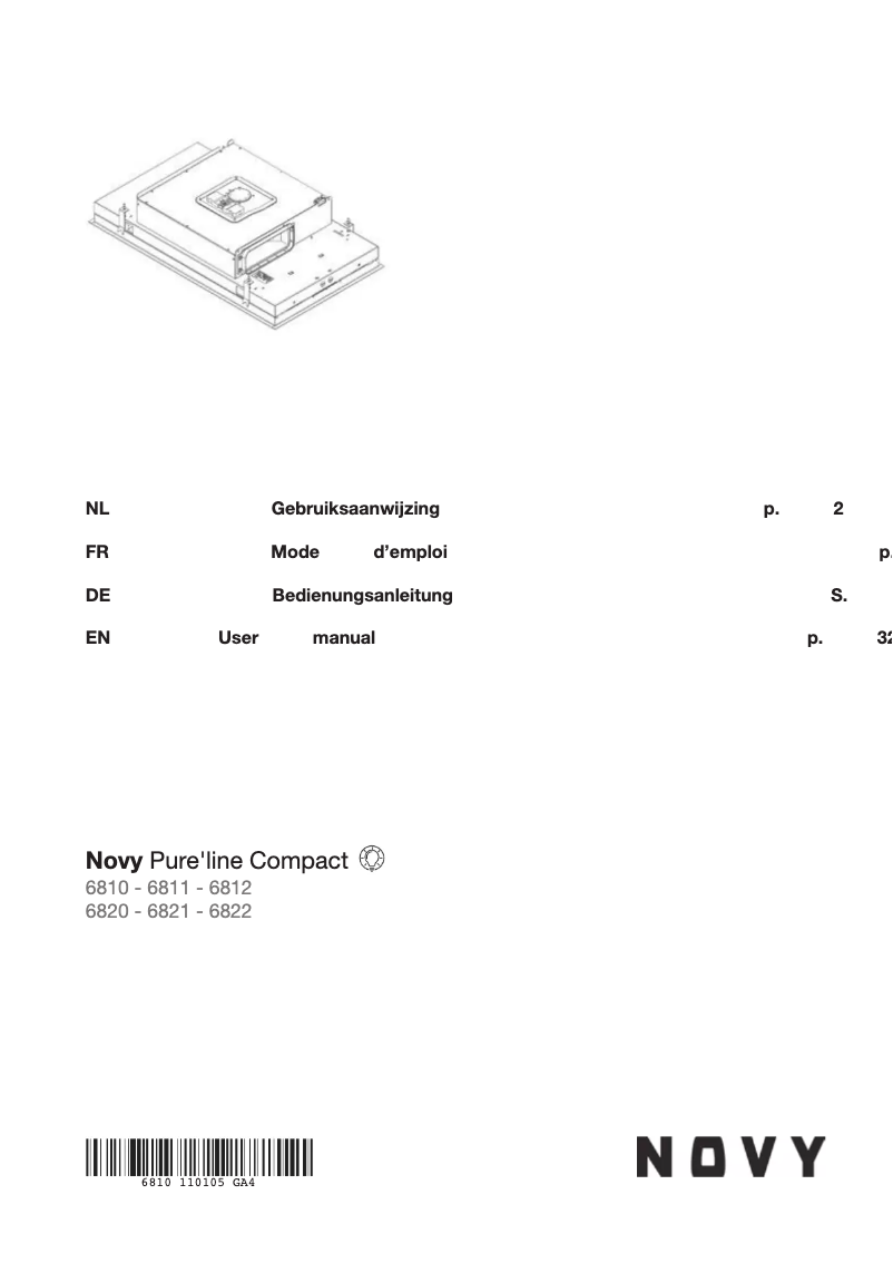Page 1 de la notice Manuel utilisateur Novy Pure'line Compact 6811