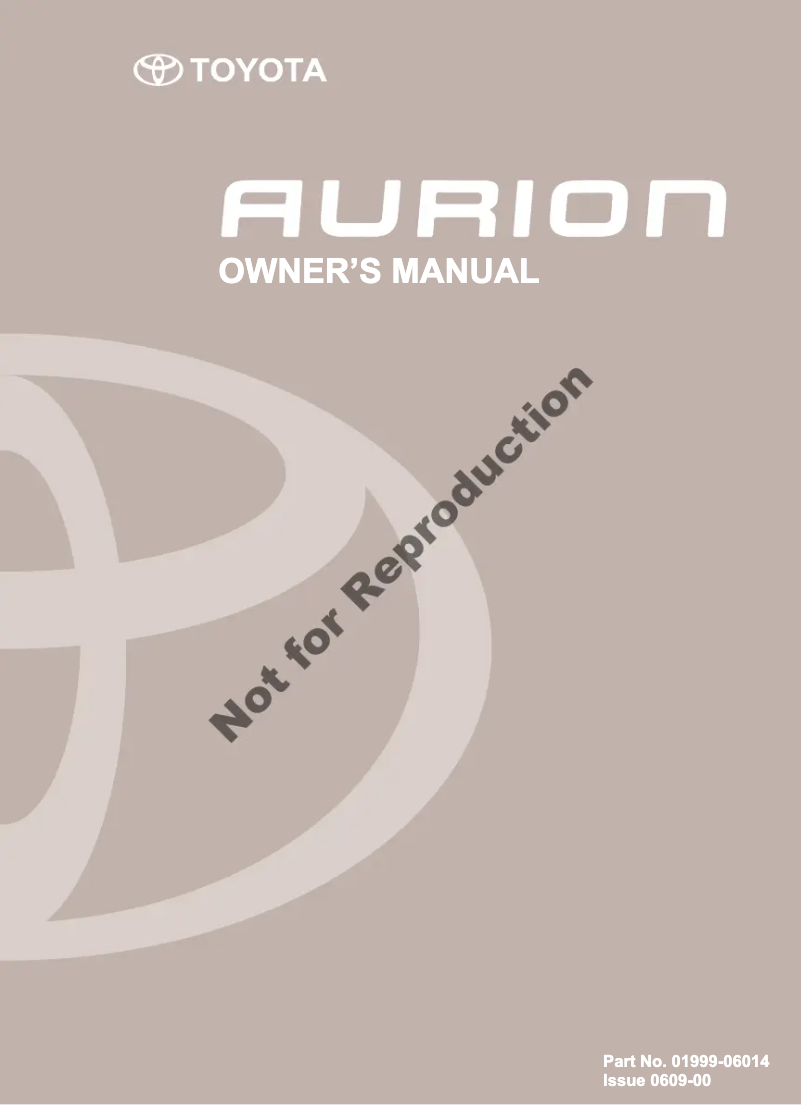 Página 1 del manual Manual de usuario Toyota Aurion (2006)