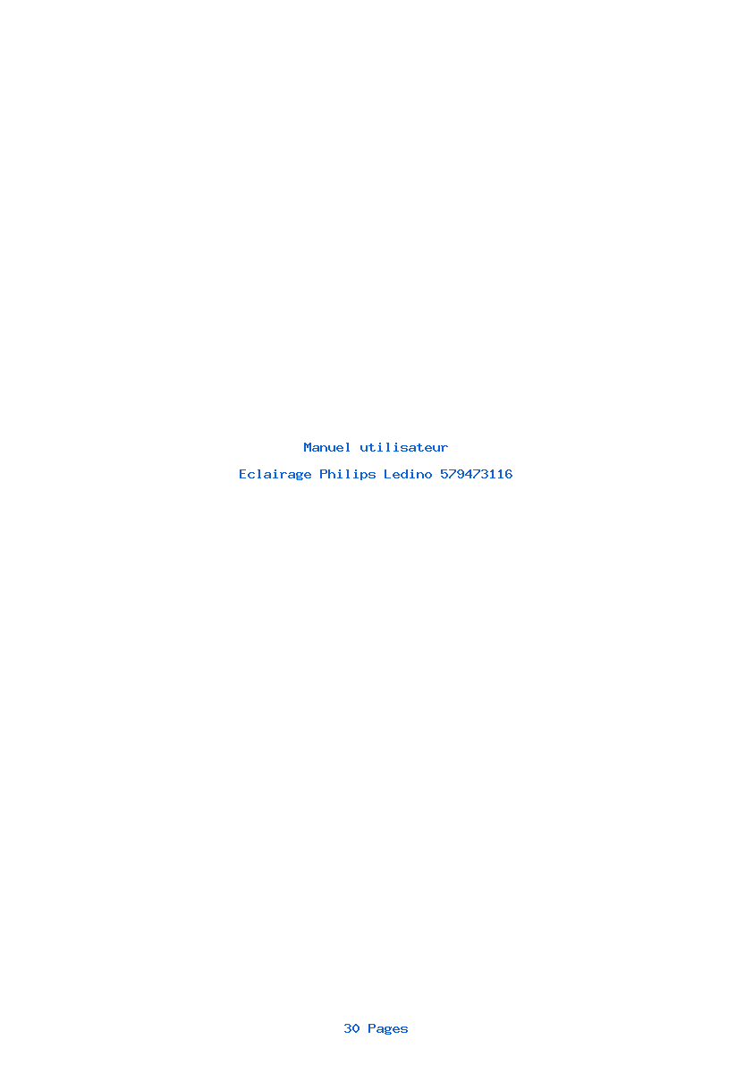 Page 1 de la notice Manuel utilisateur Philips Ledino 579473116