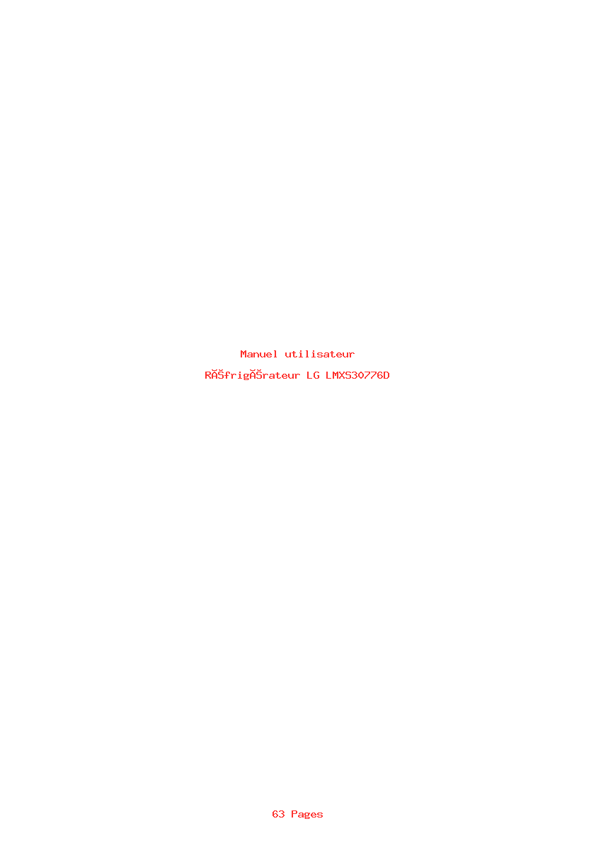 Page 1 de la notice Manuel utilisateur LG LMXS30776D
