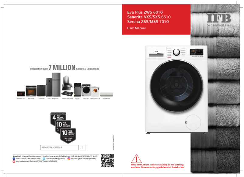 Page 1 de la notice Manuel utilisateur IFB Serena ZSS 7010