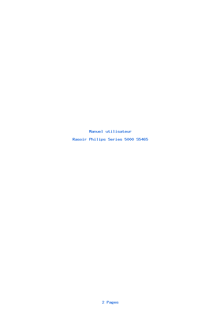 Page 1 de la notice Manuel utilisateur Philips Series 5000 S5465