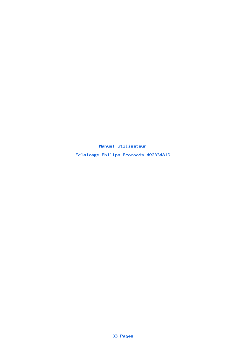Page 1 de la notice Manuel utilisateur Philips Ecomoods 402334816