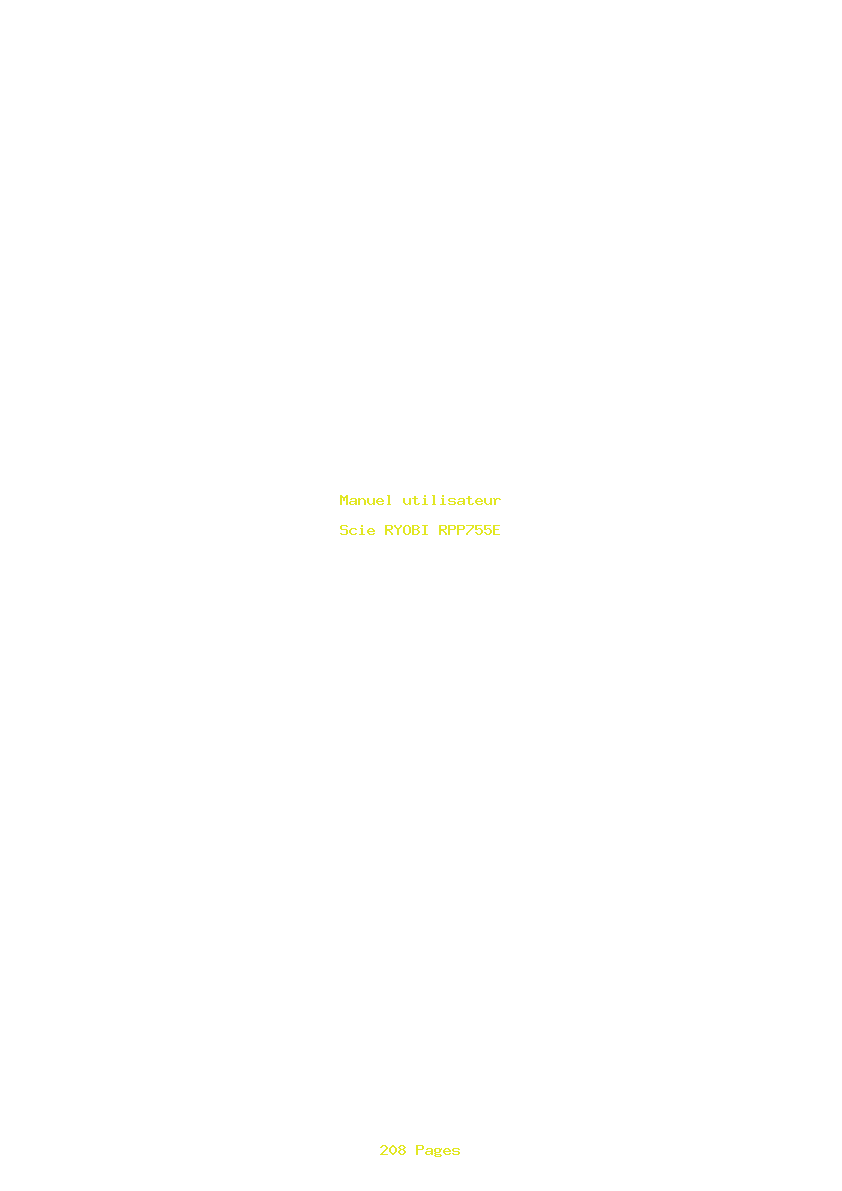 Page 1 de la notice Manuel utilisateur RYOBI RPP755E