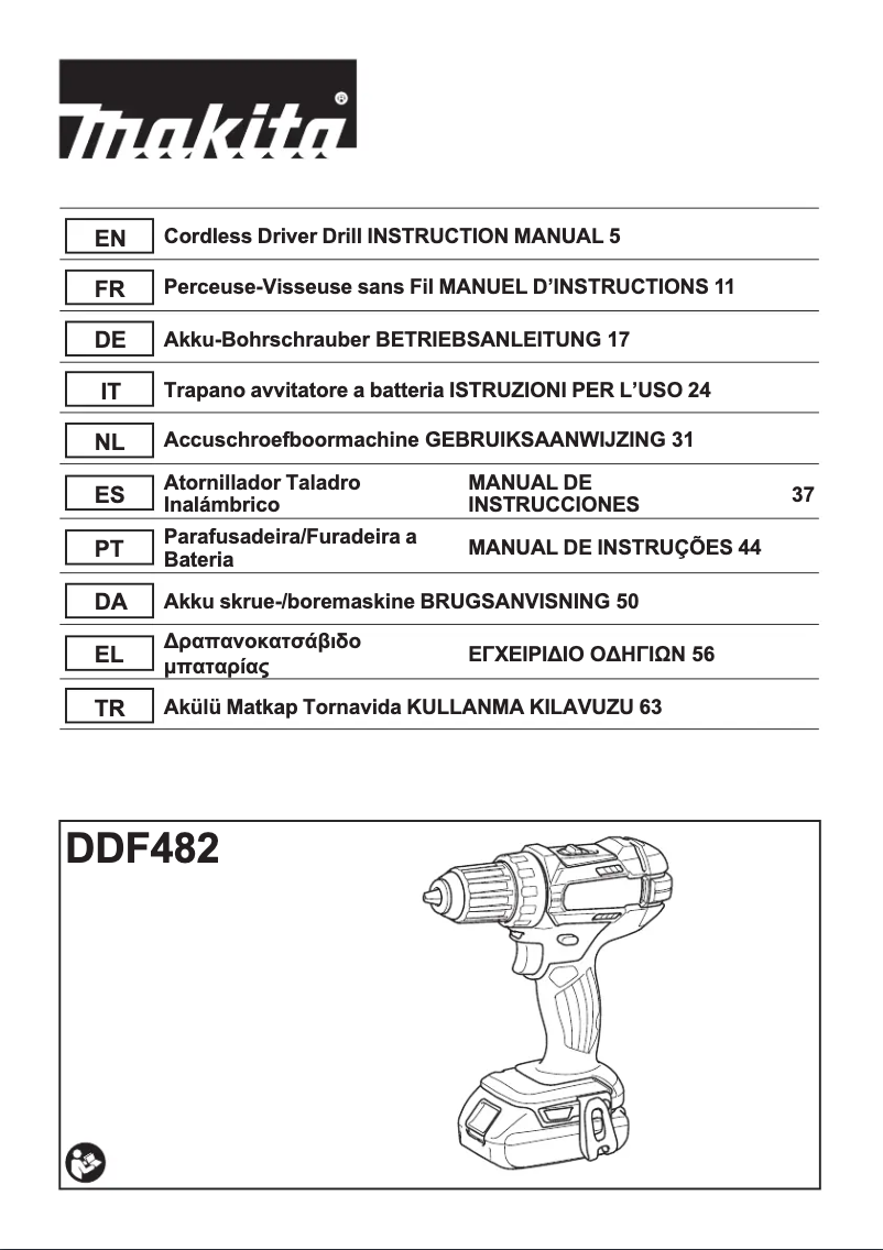 Página 1 del manual Manual de usuario Makita DDF482