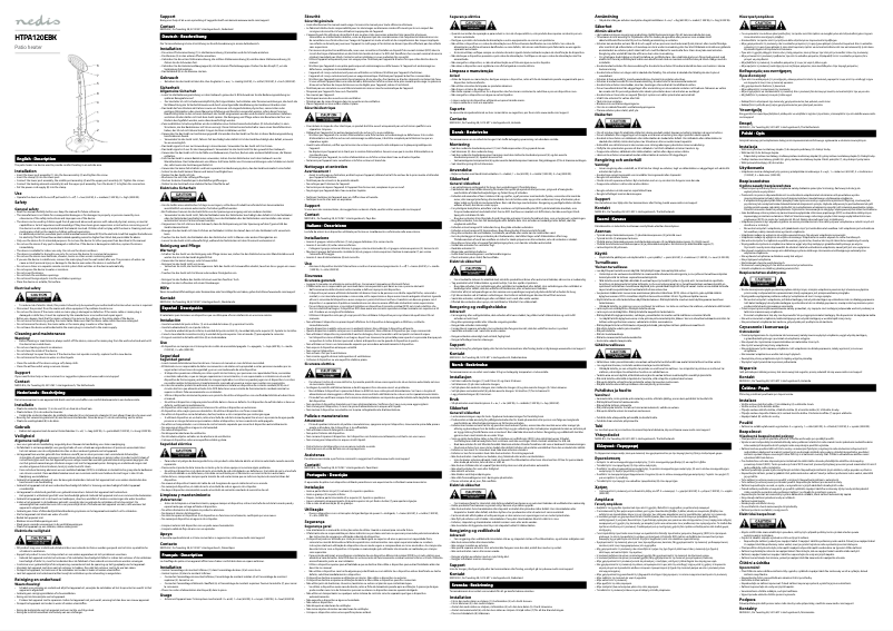 Page 1 de la notice Manuel utilisateur Nedis HTPA120EBK