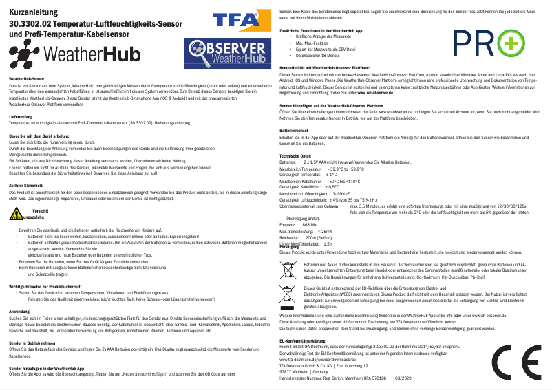 Página 1 del manual Manual de usuario TFA 30.3302