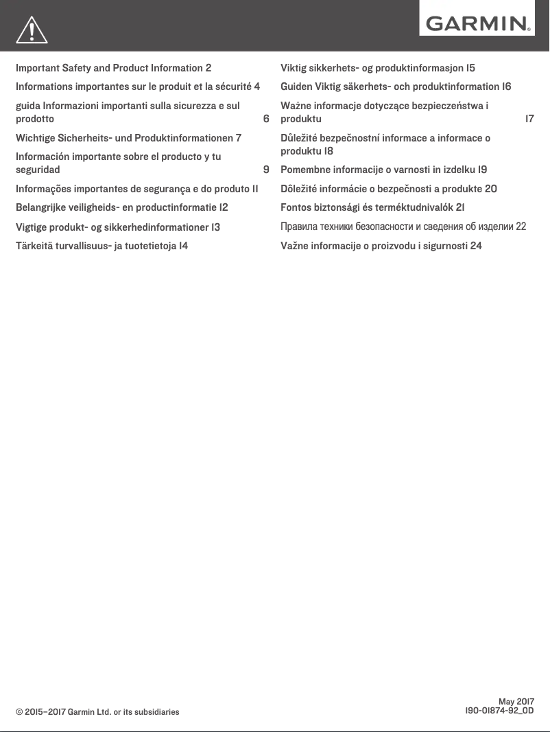 Página 1 del manual Instrucciones de seguridad Garmin DriveAssist 51 LMT-S