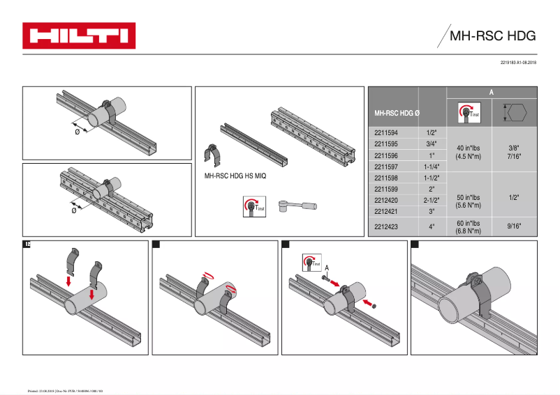 Page 1 de la notice Manuel utilisateur Hilti MH-RSC