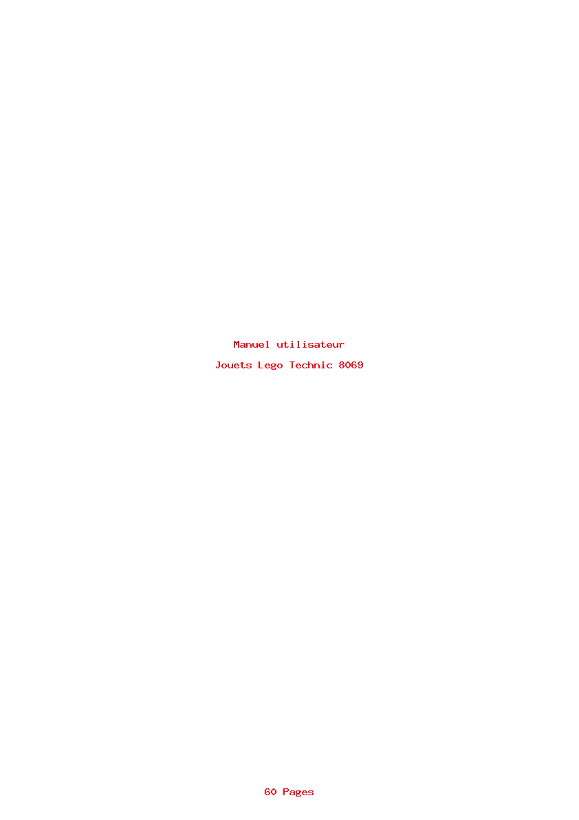 Page 1 de la notice Manuel utilisateur Lego Technic 8069