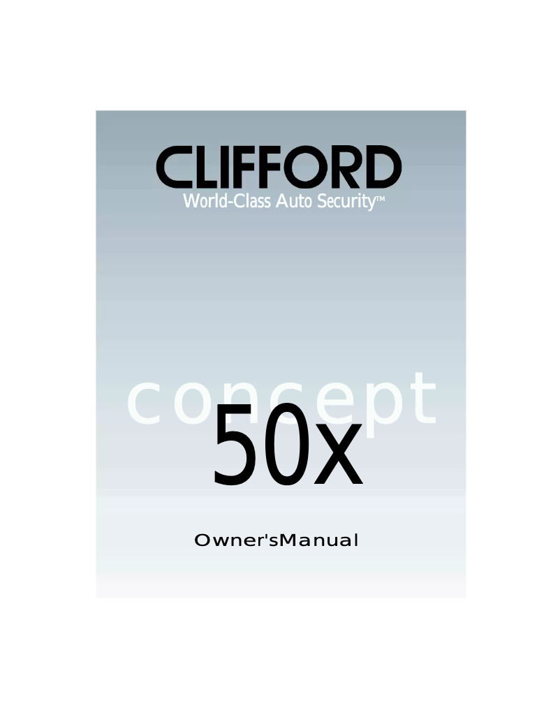 Página 1 del manual Manual de usuario Clifford Concept 50X