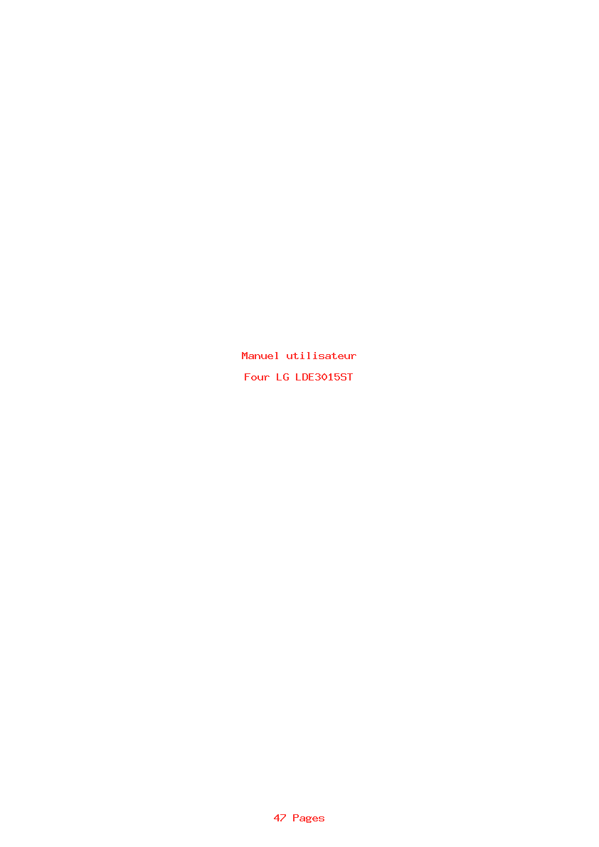 Page 1 de la notice Manuel utilisateur LG LDE3015ST