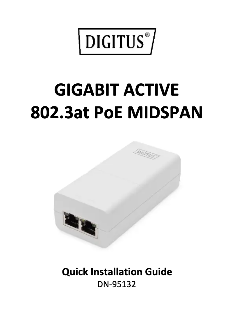 Page 1 de la notice Manuel utilisateur Digitus DN-95102-1