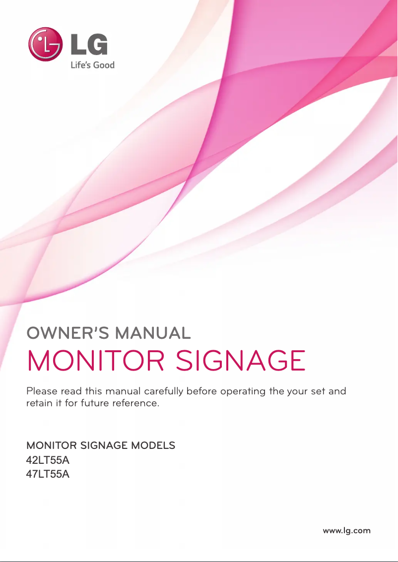 Page 1 de la notice Manuel utilisateur LG 47LT55A