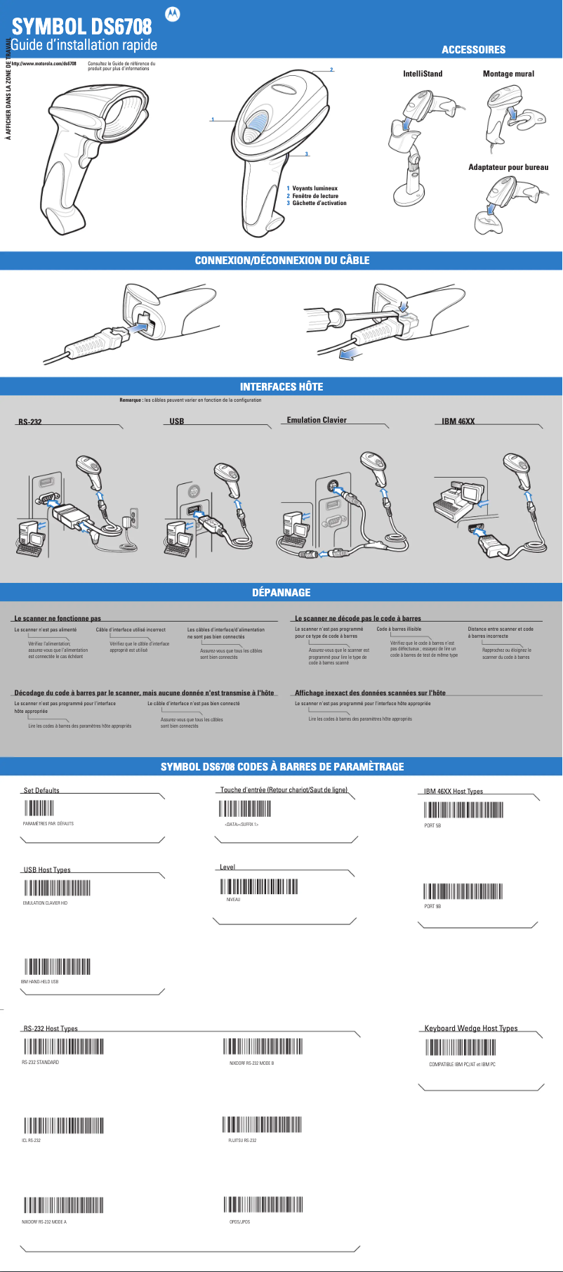 Page 1 de la notice Manuel utilisateur Zebra Symbol DS6708