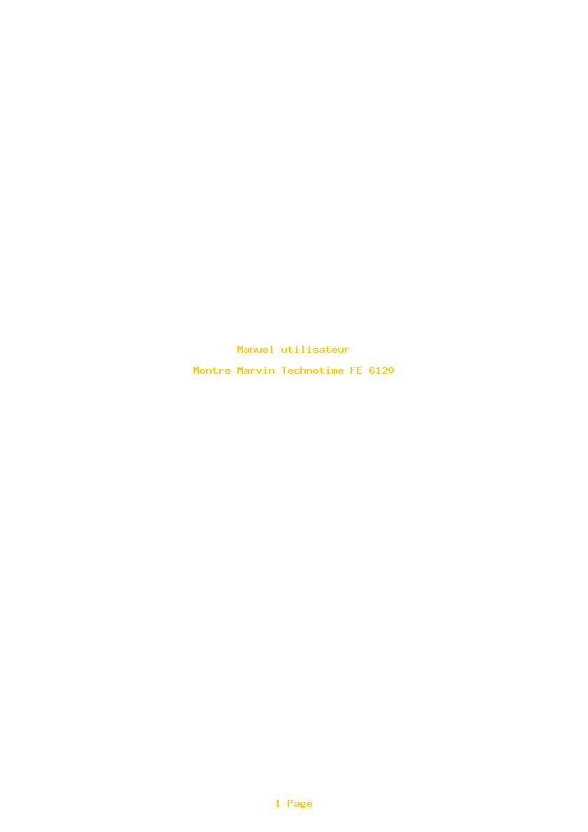 Page 1 de la notice Manuel utilisateur Marvin Technotime FE 6120